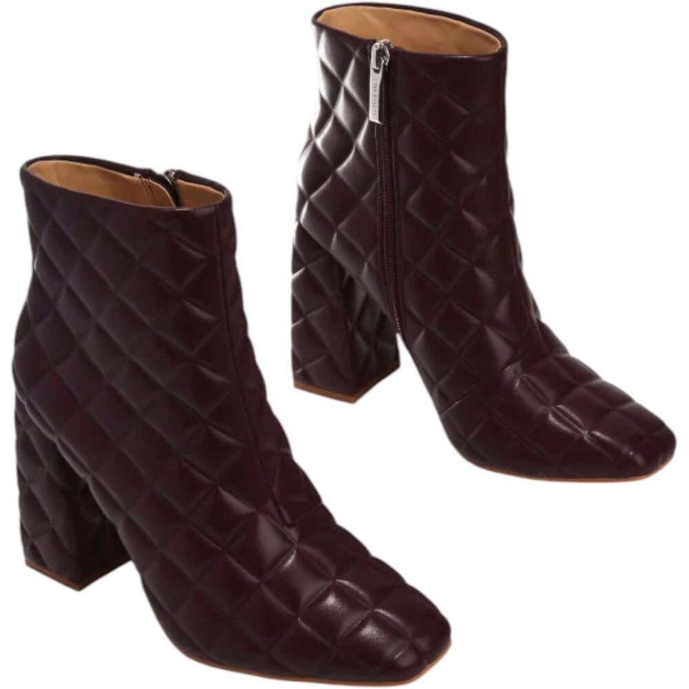 Cape Robbin Womens Likme block high heel diamond stitch ankle booties sz 6.5 NIB